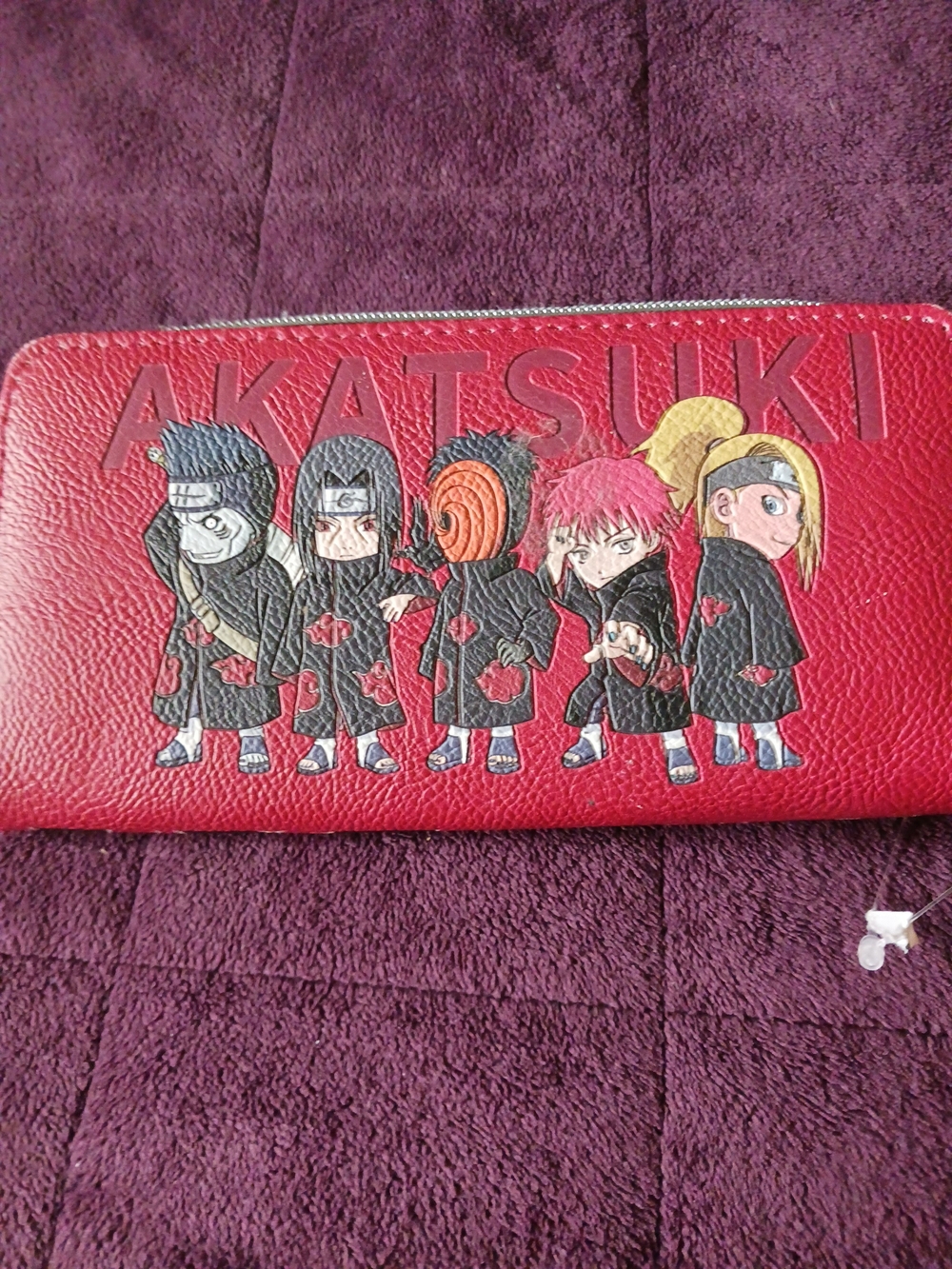 Red Akatsuki Zip-Around Wallet - Anime Graphic